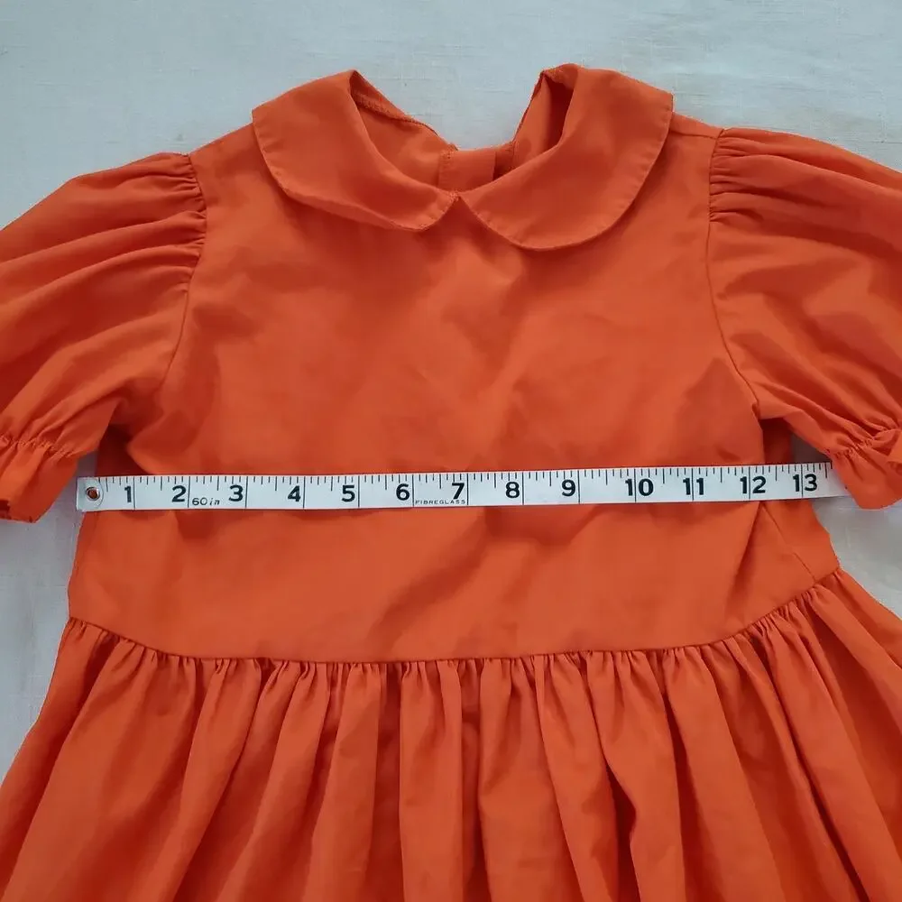 Vintage Orange Ruffled Dress 5t/6